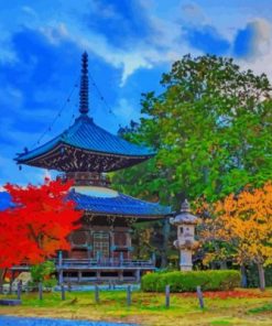 Japan Kyoto Park Autumn Paint by numbers