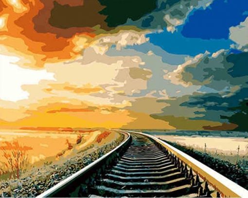 RUOPOTY-Frame-Railway-DIY-Painting-By-Number-Landscape-Hand-Painted-Oil-Painting-Unique-For-Home-Decor