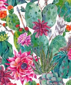 Succulents And Flowers Paint by numbers