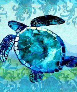 Abstract Blue Turtle paint by numbers