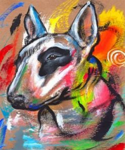 Abstract Bull Terrier Dog Paint by numbers