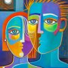 Abstract Couple paint by numbers