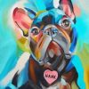 Abstract French Bulldog Puppy Paint by numbers