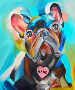 Abstract French Bulldog Puppy Paint by numbers