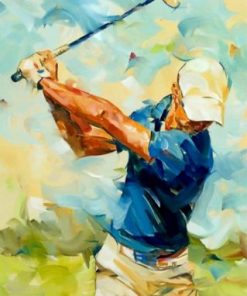 Abstract Golf Player Paint by number