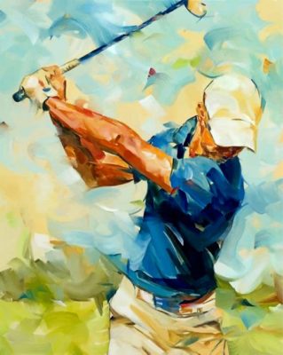 Abstract Golf Player Paint by number
