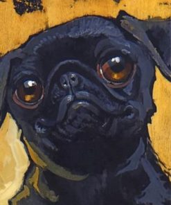 Aesthetic Black Pug Paint by numbers
