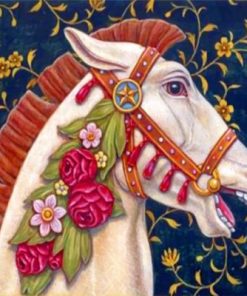 Aesthetic White Horse Paint by numbers
