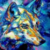 Aesthetic Colorful Wolf Paint by numbers