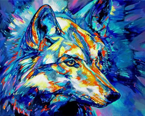 Aesthetic Colorful Wolf Paint by numbers