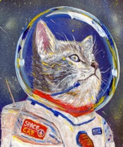 Astronaut Cat pain by numbers