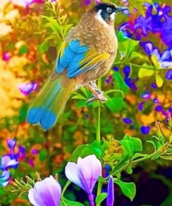 Beautiful Bird And Flowers Paint by numbers
