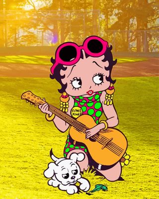 Betty Boop Playing music paint by numbers