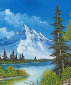 Mountain By Bob Ross Paint by numbers