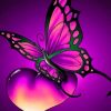 Purple Butterfly Heart Paint by numbers