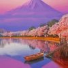 Cherry Blossom Mt Fuji Paint by numbers