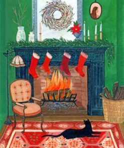Christmas Fireplace Paint by numbers