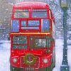 Christmas London Bus Paint by numbers