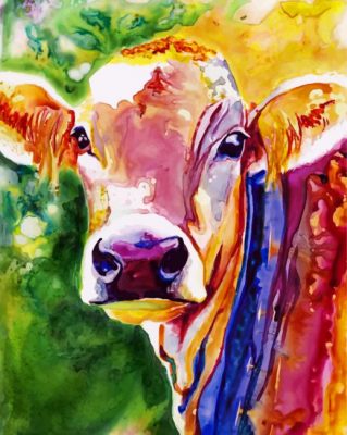 Colorful Abstract Cow Paint by numbers