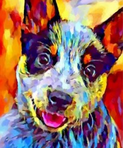 Colorful Blue Heeler Dog Paint by numbers