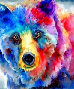 colorful grizzly Paint by numbers