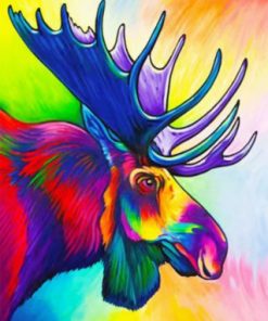 Colorful Moose paint by numbers