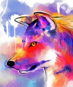 Colorful Wolf Paint by numbers