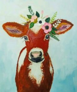 cow with flowers Paint by numbers