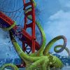 Cthulhu In Golden Gate Bridge paint by numbers