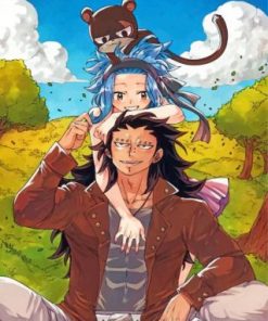 Gajeel Redfox Juvia Lockser And Happy paint by numbers