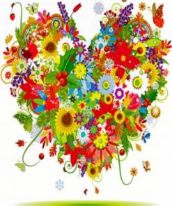 Floral Heart Paint by numbers