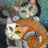 Folk Art Cats Paint by numbers