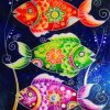 Folk Art Fishes Paint by numbers