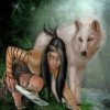 forest girl and wolf paint by numbers