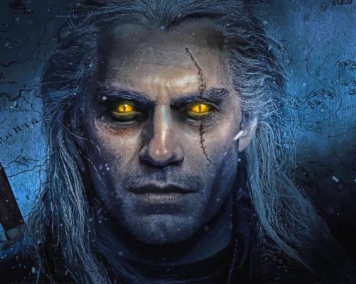 Geralt The Witcher Henry Cavill Paint by numbers