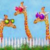 Giraffes With Colorful Sunglasses Paint by numbers