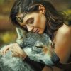 Girl And Wolf Paint by numbers