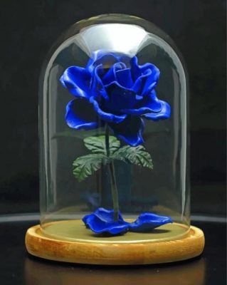 Blue Glass Rose Paint by numbers