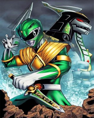 Green Power Ranger Paint by numbers