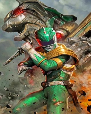 Green Power Ranger Illustration Paint by numbers