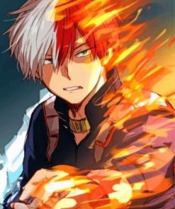Ice And Fire Todoroki Paint by numbers