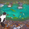 Koi Pond Cats Paint by numbers