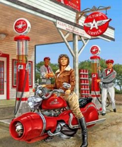 Motorcylist Woman Paint by numbers