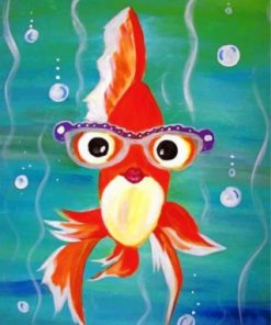 Orange Fish Wearing Glasses Paint by numbers