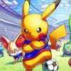 Pikachu Playing Football Paint by numbers