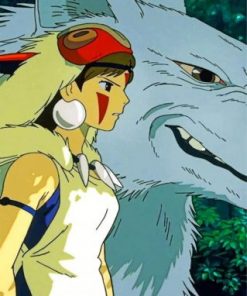 Princess Mononoke And The Wolf Goddess Paint by numbers