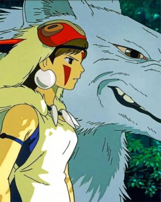 Princess Mononoke And The Wolf Goddess Paint by numbers