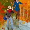 Romantic Couple Walking Paint by numbers