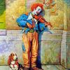 Sad Clown With His Dog Friend Paint by numbers