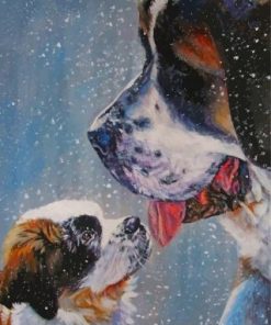 Saint Bernard Dogs Paint by numbers